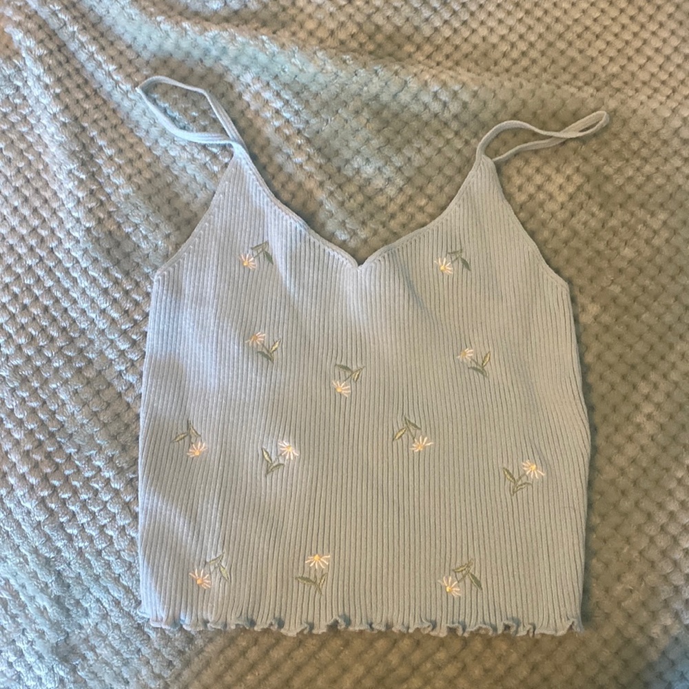 pacsun daisy embroidered tank top